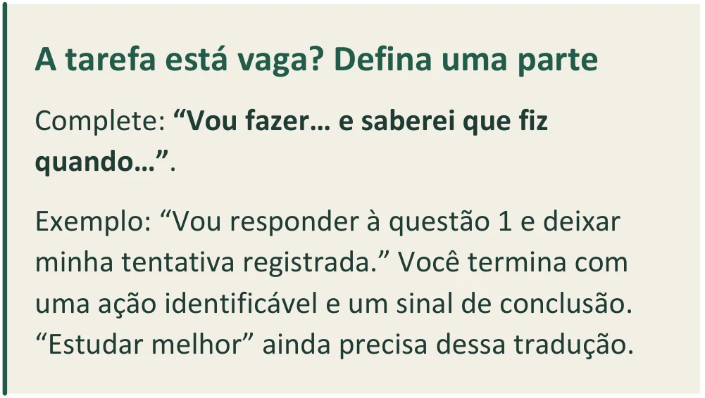 Quadro real da página 9: A tarefa está vaga? Defina uma parte.